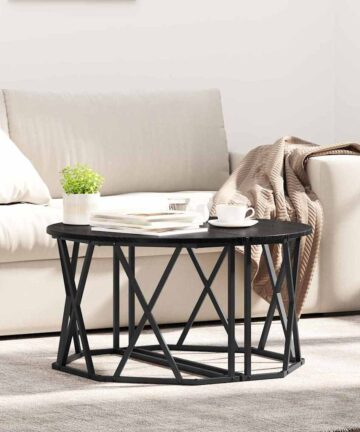 Couchtisch Schwarz Eiche 80x80x42 cm Holzwerkstoff