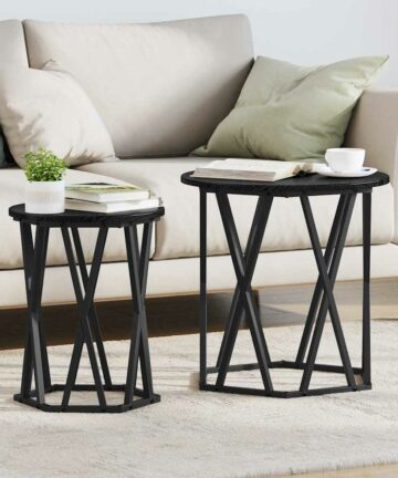 Couchtisch 2 pcs Schwarze Eiche 50 x 50 x 50 cm