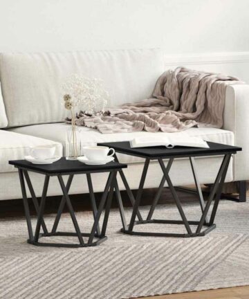 Beistelltisch-Set 2 pcs Schwarze Eiche 50 x 50 x 40 cm