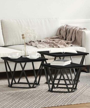 Couchtisch 3 pcs Schwarze Eiche 50 x 50 x 40 cm
