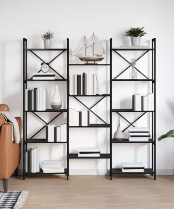 Regal Schwarze Eiche 156 x 25 x 167.5 cm Holzwerkstoff