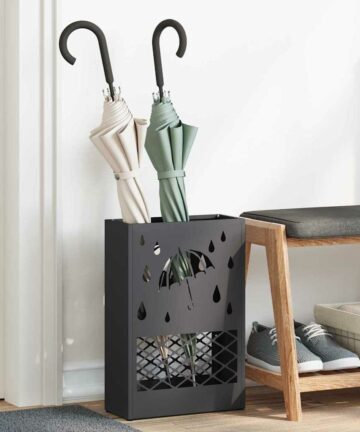 Sonnenschirmhalter mit Speicher Schwarz 28 x 12 x 41 cm Stahl
