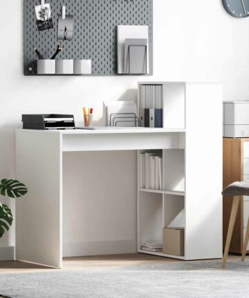 Tisch mit Regal Weiß 108 x 55 x 103,5 cm Holzwerkstoff