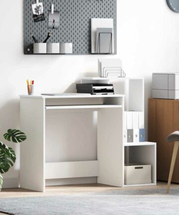 Tisch mit Regal Weiß 106 x 40 x 88,5 cm Holzwerkstoff