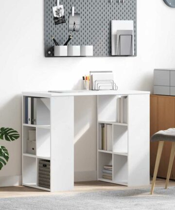 Schreibtisch mit Regal Weiß 90 x 50 x 75 cm Holzwerkstoff