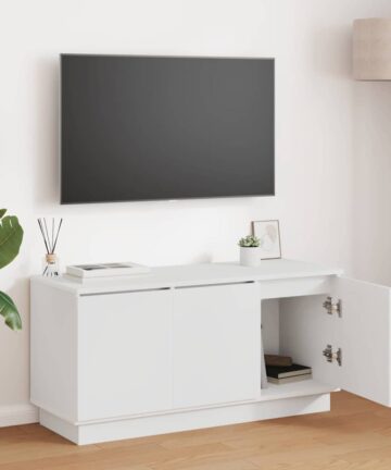 TV-Schrank mit LED Weiß 100 x 38 x 49 cm Holzwerkstoff