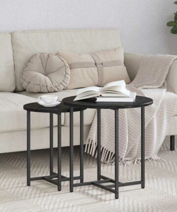 Beistelltisch-Set 2 pcs Schwarze Eiche 50 x 50 x 50 cm