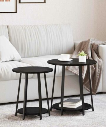 Beistelltisch-Set 2 pcs Schwarze Eiche 50 x 50 x 51 cm