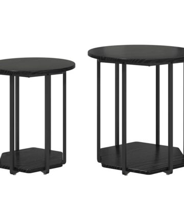 Beistelltisch-Set 2 pcs Schwarze Eiche 50 x 50 x 50.5 cm