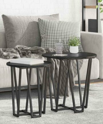 Beistelltisch-Set 2 pcs Schwarze Eiche 50 x 50 x 50.5 cm