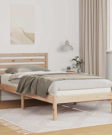 Bettgestell mit Kopfteil Braun 80 x 200 cm Massivkiefer