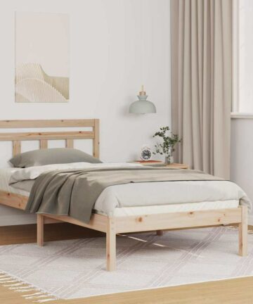 Bettgestell Braun Massivholz Kiefer