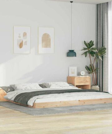 Bettgestell Braun 200 x 200 cm Massivholz Kiefer