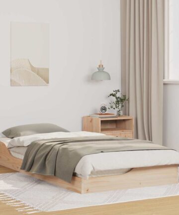 Bodenbettgestell Braun 100 x 200 cm Massivkiefer