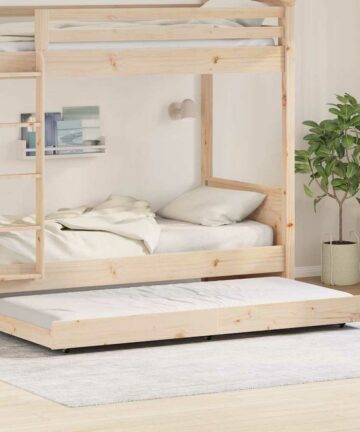 Bettgestell Braun 100 x 200 cm Massivholz Kiefer