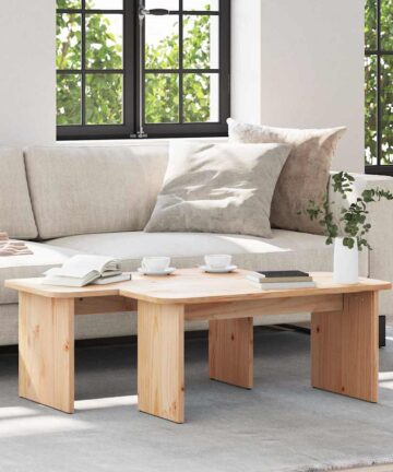 Couchtisch 2 pcs Natürlich 100 x 69 x 35.5 cm Massivkiefer