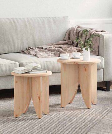 Couchtisch 2 pcs Natur 41,5 x 41,5 x 44 cm Massivholz Kiefer