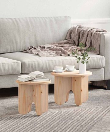 Kaffeetisch Set 2 pcs Natur 39.5 x 39.5 x 30 cm Massivkiefer