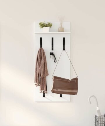 Wandmontierter Kleiderständer mit Regal Wandmontiert Weiß 90 x 40 x 10 cm