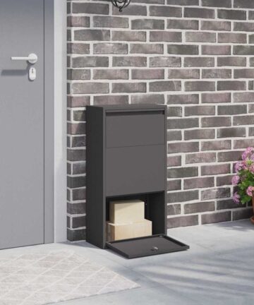Paketdropbox Schwarz 44x22x82 cm Stahl