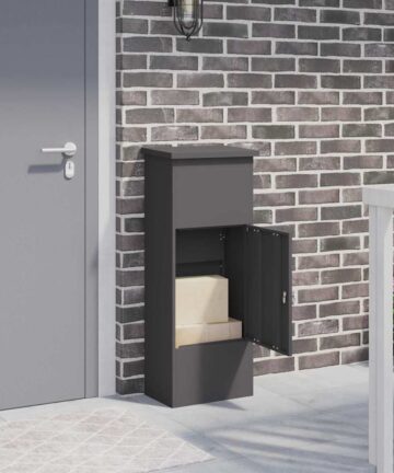 Paketdrop-Box Schwarz 44,5 x 29 x 110,5 cm Stahl