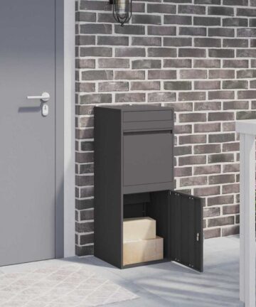 Paketdrop-Box Schwarz 41 x 38 x 103 cm Stahl