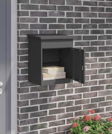 Paketdrop-Box Schwarz 44 x 35 x 59 cm Stahl