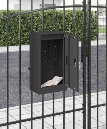 Briefkasten Schwarz 30 x 23 x 55 cm Stahl