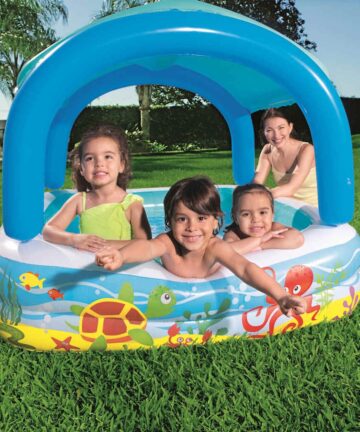 Bestway Spielbecken mit Vordach Blau 140 x 140 x 114 cm 52192