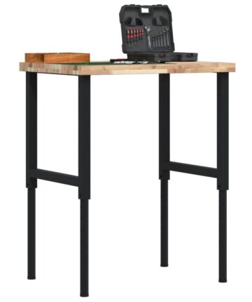 Werkbank 80x60x(73-99,5) cm Massivholz Akazie Rechteckig