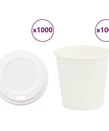 Pappbecher mit Deckeln 1000 Stk. 4oz 100ml