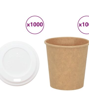 Pappbecher mit Deckeln 1000 Stk. 4oz 100ml