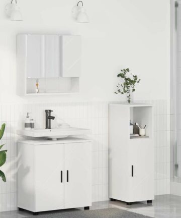Badezimmermöbel Set 3 pcs Weiß 61 x 35 x 64 cm Holzwerkstoff