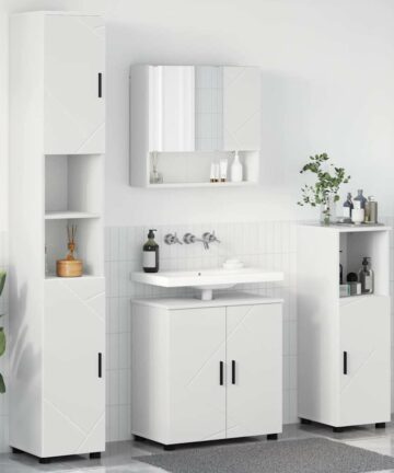 Badezimmermöbel Set 4 pcs Weiß 61 x 35 x 64 cm Holzwerkstoff