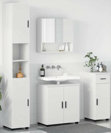 Badezimmermöbel Set 4 pcs Weiß 61 x 35 x 64 cm Holzwerkstoff
