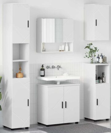 Badezimmermöbel Set 5 pcs Weiß 61 x 35 x 64 cm Holzwerkstoff
