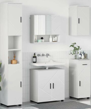 Badezimmermöbel Set 5 pcs Weiß 61 x 35 x 64 cm Holzwerkstoff