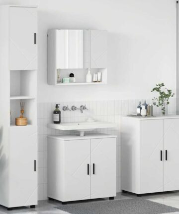 Badezimmermöbel Set 4 pcs Weiß 61 x 35 x 64 cm Holzwerkstoff