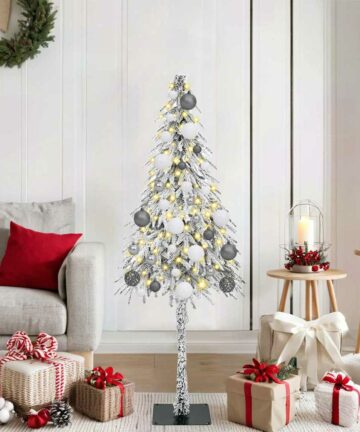 Weihnachtsbaum mit dekorativen Saitenlichtern Weiß 120 cm PE