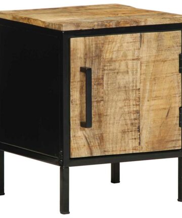 Nachttisch Braun und Schwarz 30 x 30 x 40 cm Massivholz Mango