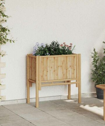Garten-Hochbeet Braun 70 x 35 x 70 cm Bambus