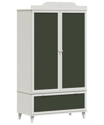 Kreidetafel Kleiderschrank mit Schubladen Weiß Holzwerkstoff
