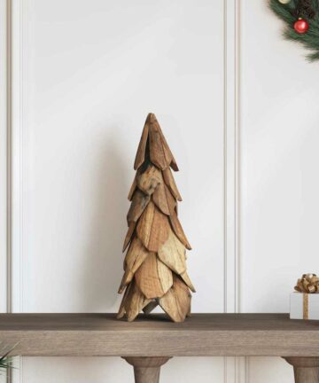 Weihnachtsbaum mit Ständer Braun 50 cm Massivholz Teak