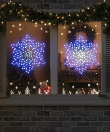 Weihnachts-Schneeflocke Blau 55,5 x 55,5 x 0,75 cm PVC
