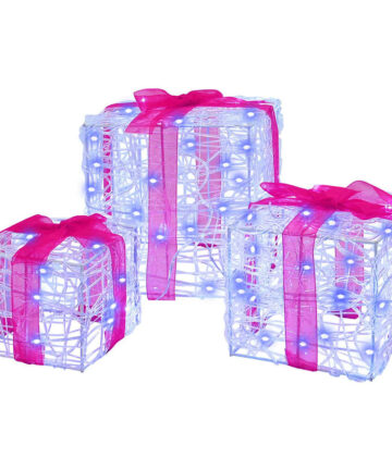 Geschenkbox mit 60 LEDs 3 pcs Blau 20 x 20 x 20 cm Acryl