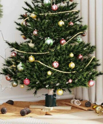 Weihnachtsbaumständer Grün 50 x 50 x 16 cm Massives Kiefernholz