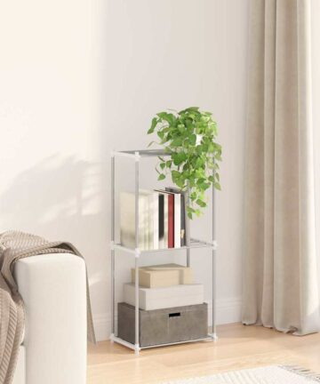 Stauraumregal mit Regal weiß 43 x 27 x 90 cm Aluminium