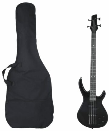 E-Bass für Anfänger mit Tasche Schwarz 4/4 46"