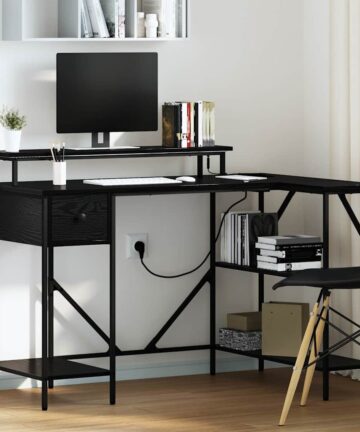 Schreibtisch Schwarze Eiche 120 x 79 x 86.5 cm Holzwerkstoff
