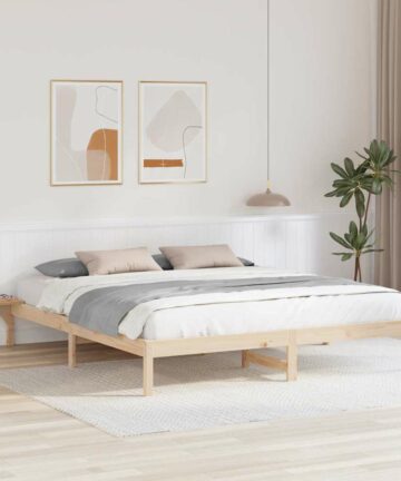 Bettgestell mit Nachttischen Braun 200 x 200 cm Braun